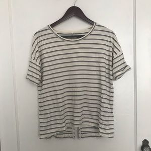 Madewell Striped Open Back Tee Shirt